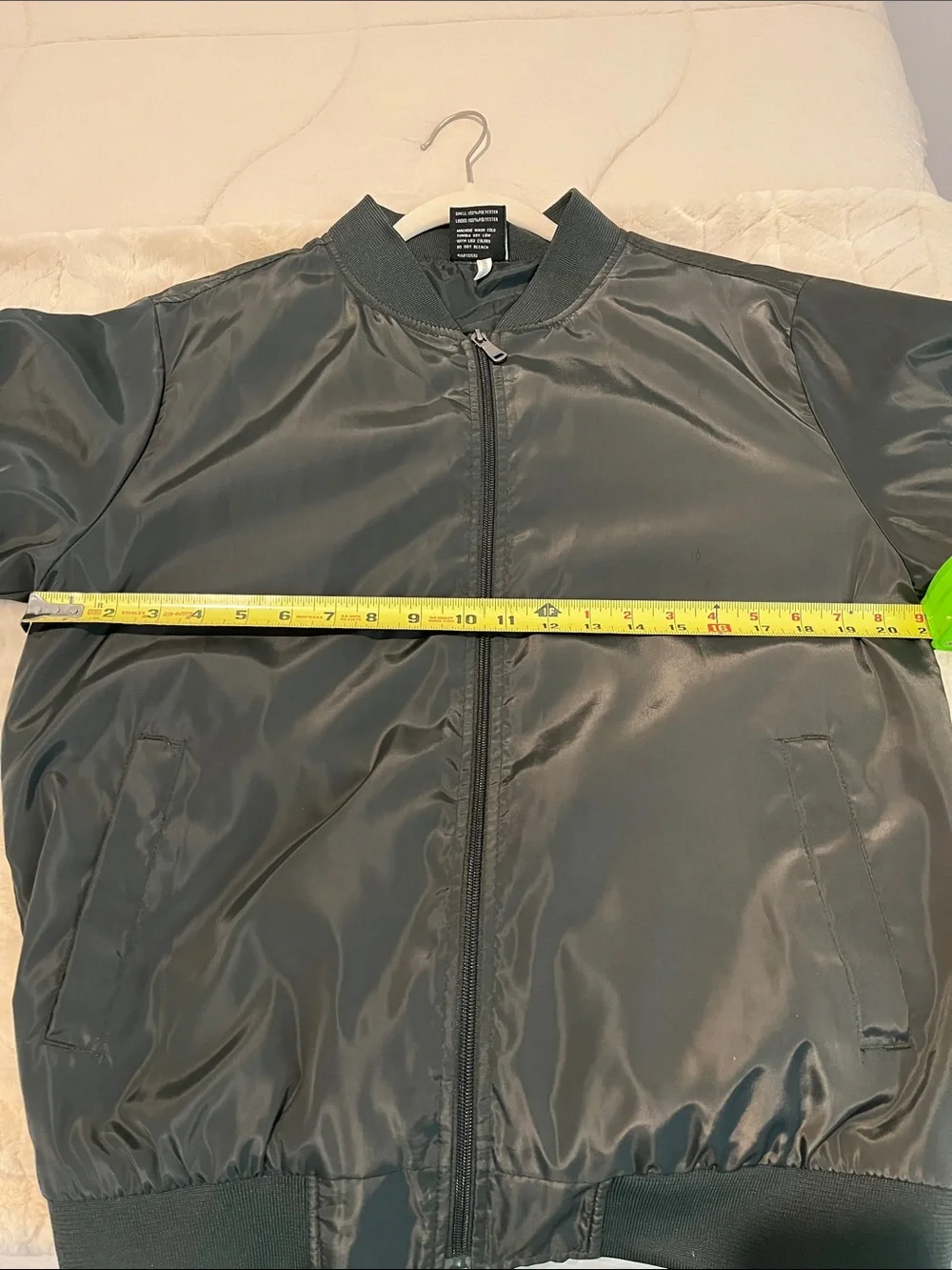 Green Satin Zip Jacket Men's